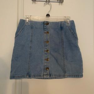 Buttoned Denim Skirt